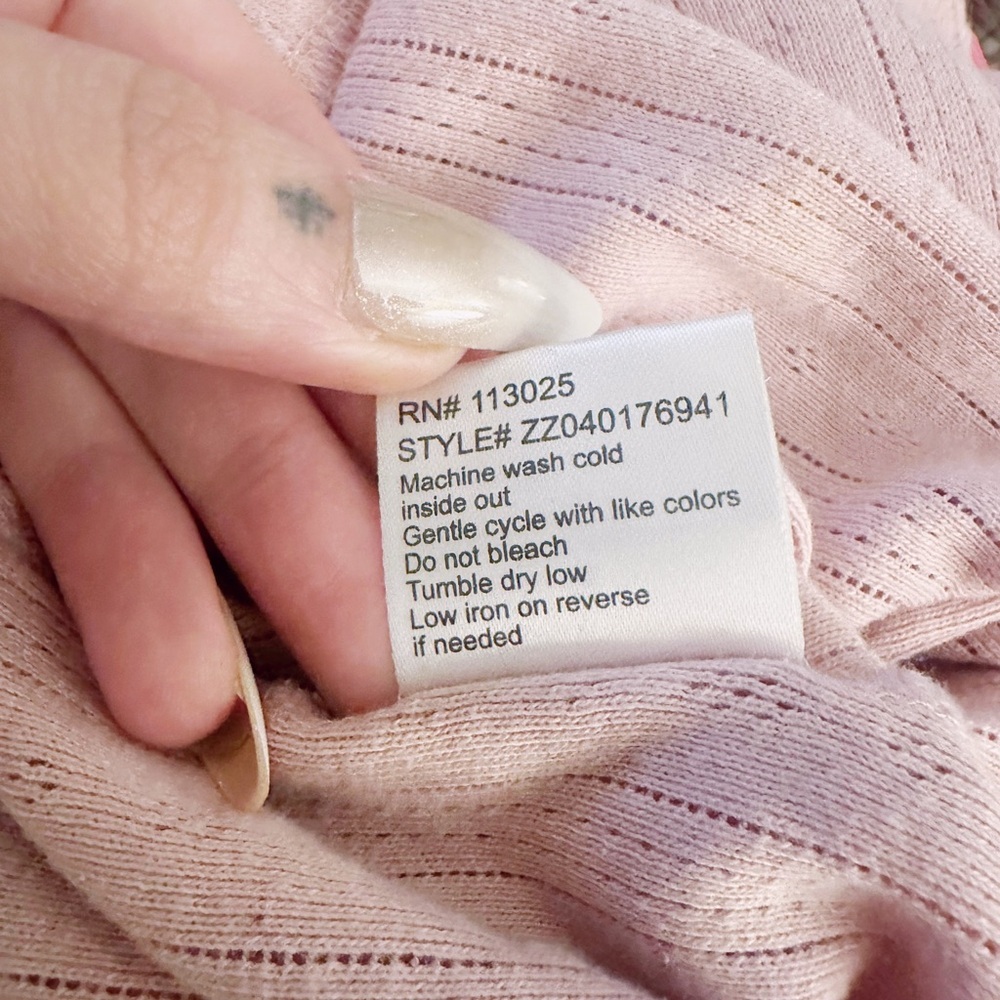 Messy Bun Just Chillin' Fruit Print Cotton Waffle Knit Lounge Pants Pajamas Pink - Picture 6 of 6